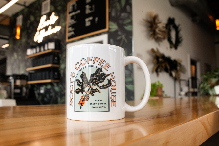 general public branding company roots coffee house fort worth texas mug