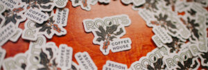 general public branding company roots coffee house stickers fort worth texas